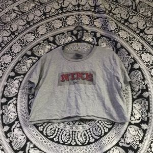 grey nike crop top
